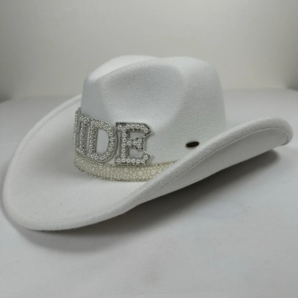 BRIDE Cowboy Hat With Veil Cowgirl Bachelorette Party